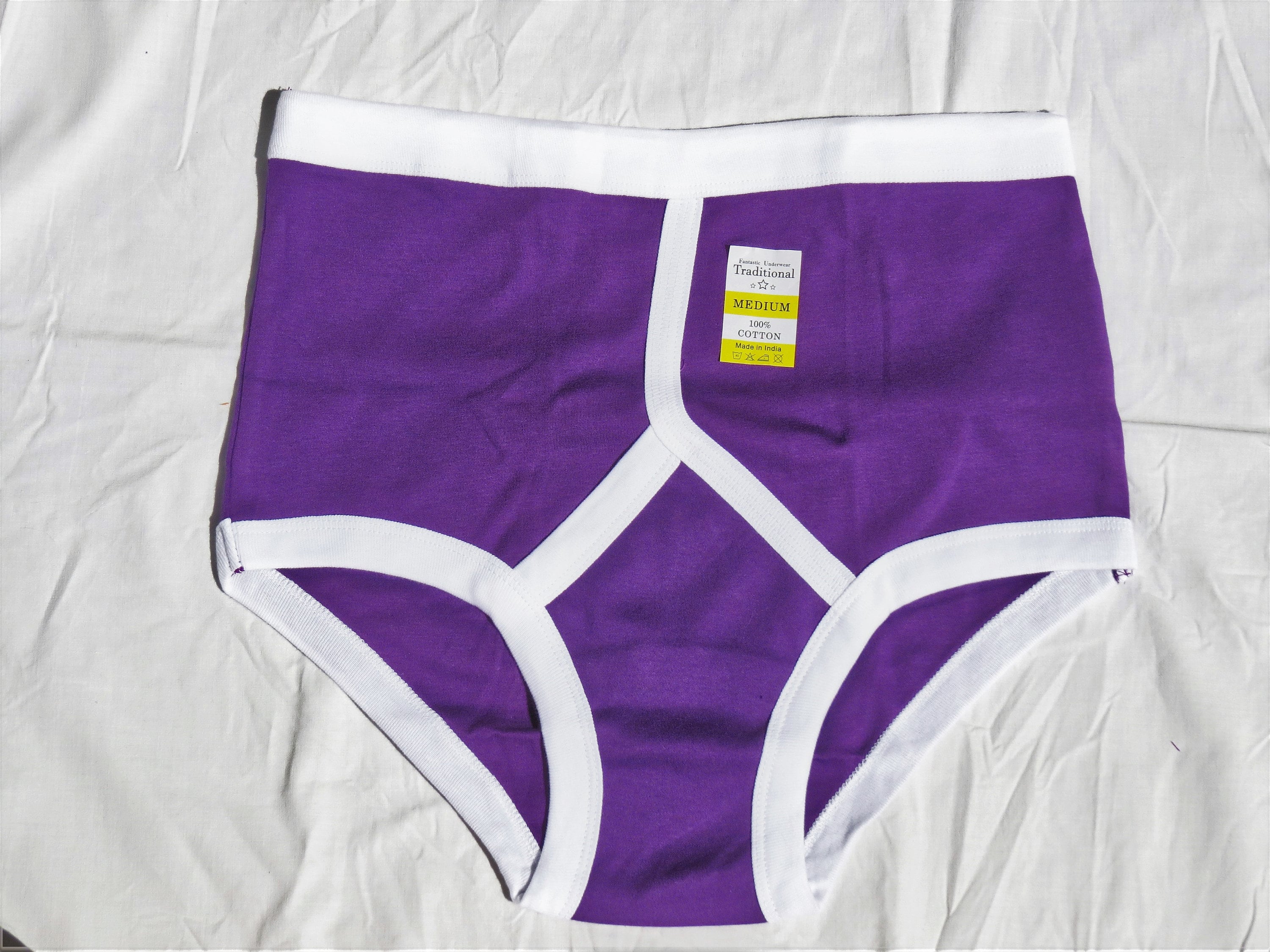 Men's Purple Cotton YFront Briefs Traditional Vintage Etsy