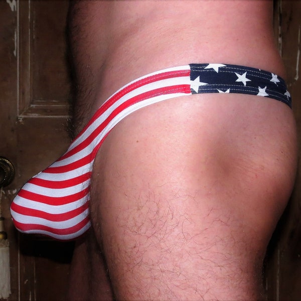 Stars & Stripes Bulge Thong USA Flag MATURE