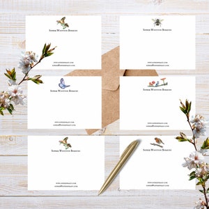 Englisch Garten Personalisierte Grußkarten, individuelle Karten, maßgeschneiderte Karte Geschenk, englische Vögel, Bienen Zeichnungen, stationär , Geschenk, Muttertag