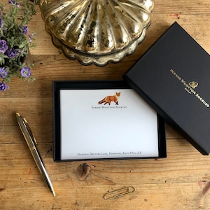 Fuchs & Fasan Luxus personalisierte Grußkarten, benutzerdefinierte Karten, maßgeschneiderte Weihnachtsgeschenk, Fuchskunst, Fasankunst, Muttertag