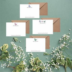 Schmetterlinge personalisierte Luxus Briefkorrespondenz Karten, englische Schmetterlinge, benutzerdefinierte Notizkarten, maßgeschneiderte Weihnachtsgeschenk, englischer Garten