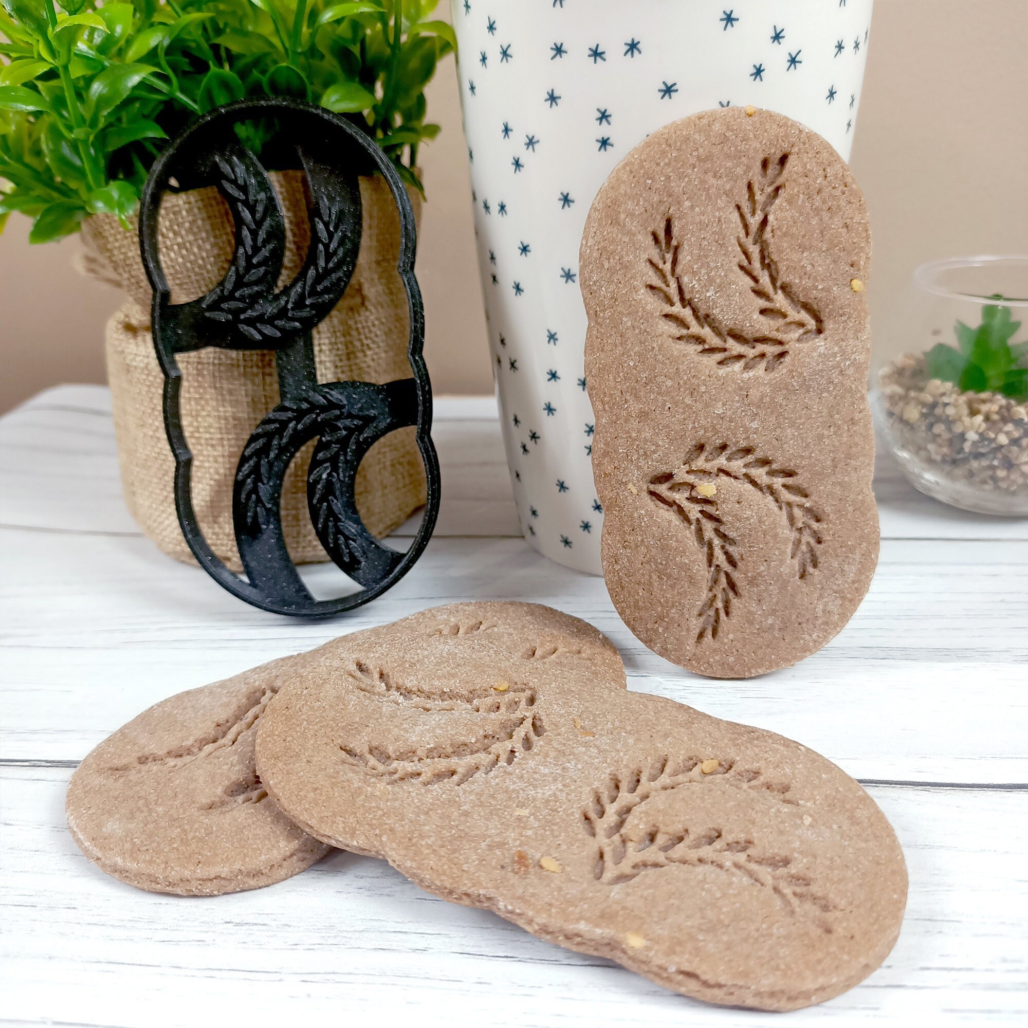 Emporte-Pièce - Biscuit Céréales Blé Floral Printemps Petit Déjeuner Lavable en Lave-Vaisselle