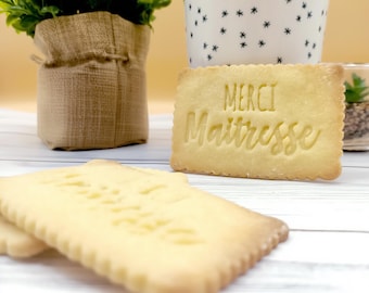 Thank you teacher Cookie Cutter - End of school - Gift idea - French Petit Beurre LU - Cake Mold - Made in France