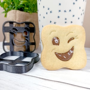 2 Cookie Clay Cutter - French biscuit "Choco BN" - Biscuit Mold - Made in France