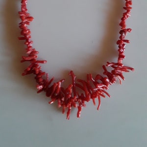 Vintage Red coral branch necklace