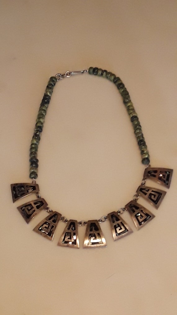 Old Mexican sterling silver and Abalone inlay Neck