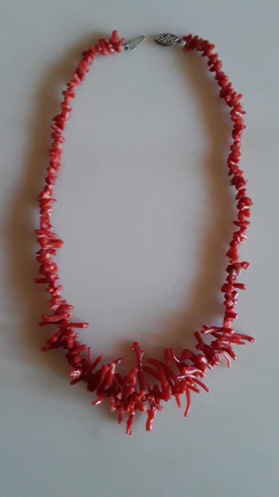 Vintage Red coral branch necklace