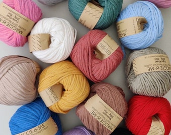 Chunky Cotton Yarn. 100% Recycled. 100g Ball | Choice of 16 Colours