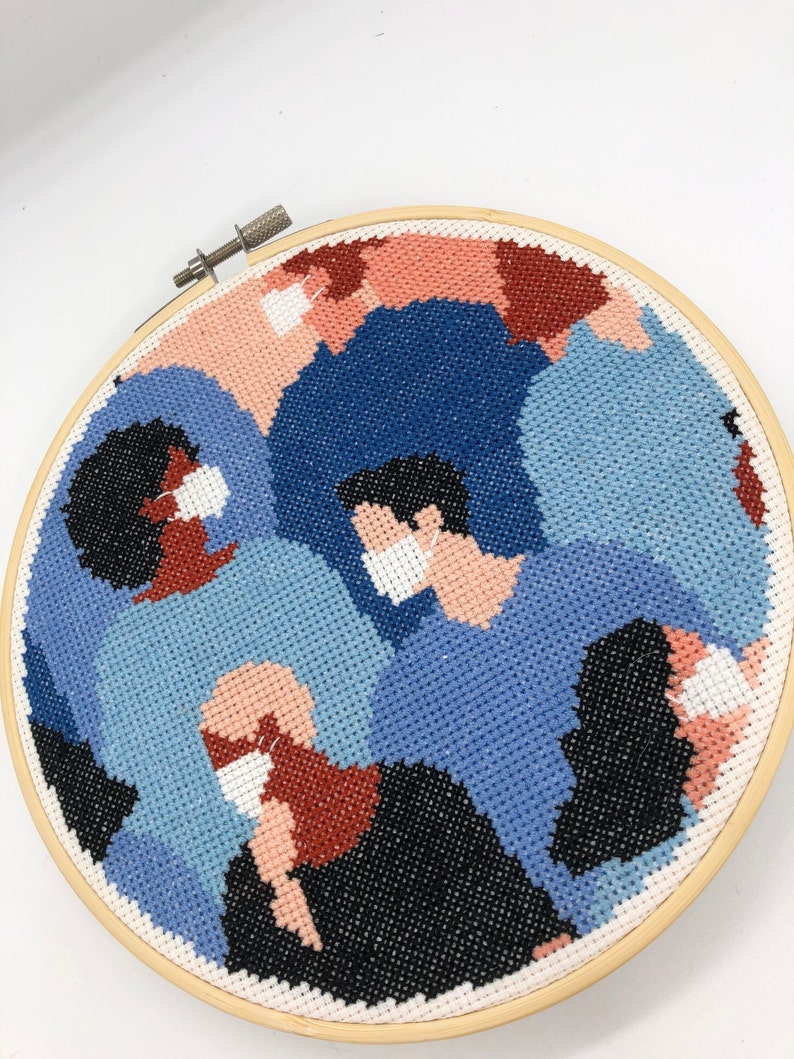 Pandemic Heroes 7 Hoop Wall Art Modern Embroidery Beginner Cross Stitch Pattern Pdf Fiber Arts Art Collectibles