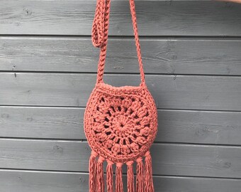 CROCHET KIT | Siena Fringe Boho bag | 100% Recycled Chunky Cotton - Luxury Crochet Kit