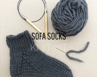 KNITTING KIT | Sock it to 'em Sofa Socks | Intermediate project | Knit your own chunky socks from Pure Merino Wool