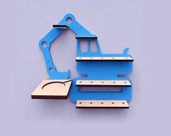 Excavator toniebox toniebox 2 and Tonie Shelf,Plywood Toy Organizer, Construction Nursery Decor