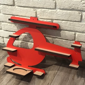Wooden shelf helicopter for magnetic toys Tonies