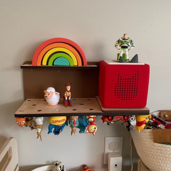 House Shape Wooden Display Toniebox Shelf, Magnetic Wall Shelf for