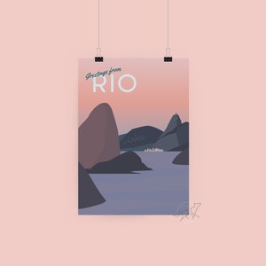 Rio at Dusk | Rio De Janeiro, Brazil - Travel Poster