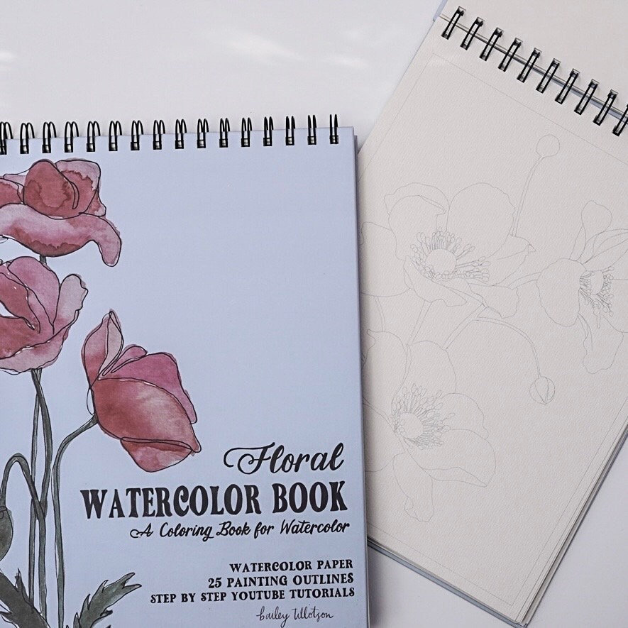 Watercolor Coloring Kit Paint Along Activity Book With Quaint