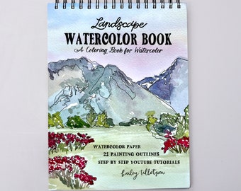 Landscape Watercoloring Book with Video Tutorials