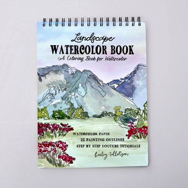 National Parks Watercoloring Book-Outlines with Video Tutorials