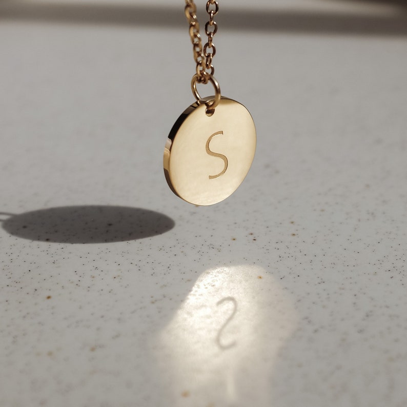 Gold Initial Necklace 18k Gold Plated Custom Letter Pendant Etsy UK