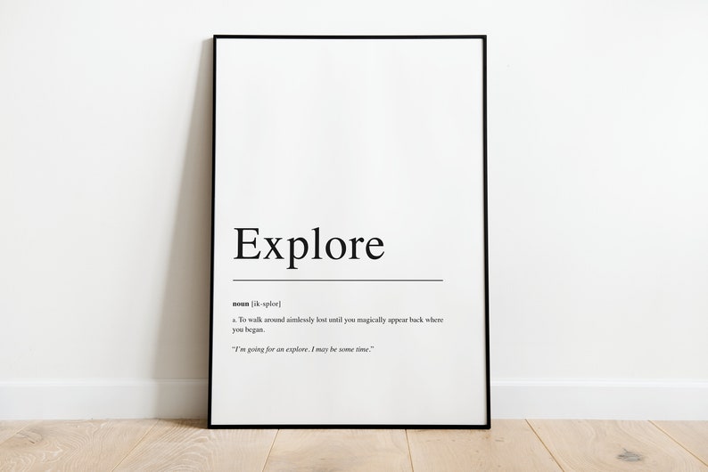 EXPLORE Definition Print Etsy