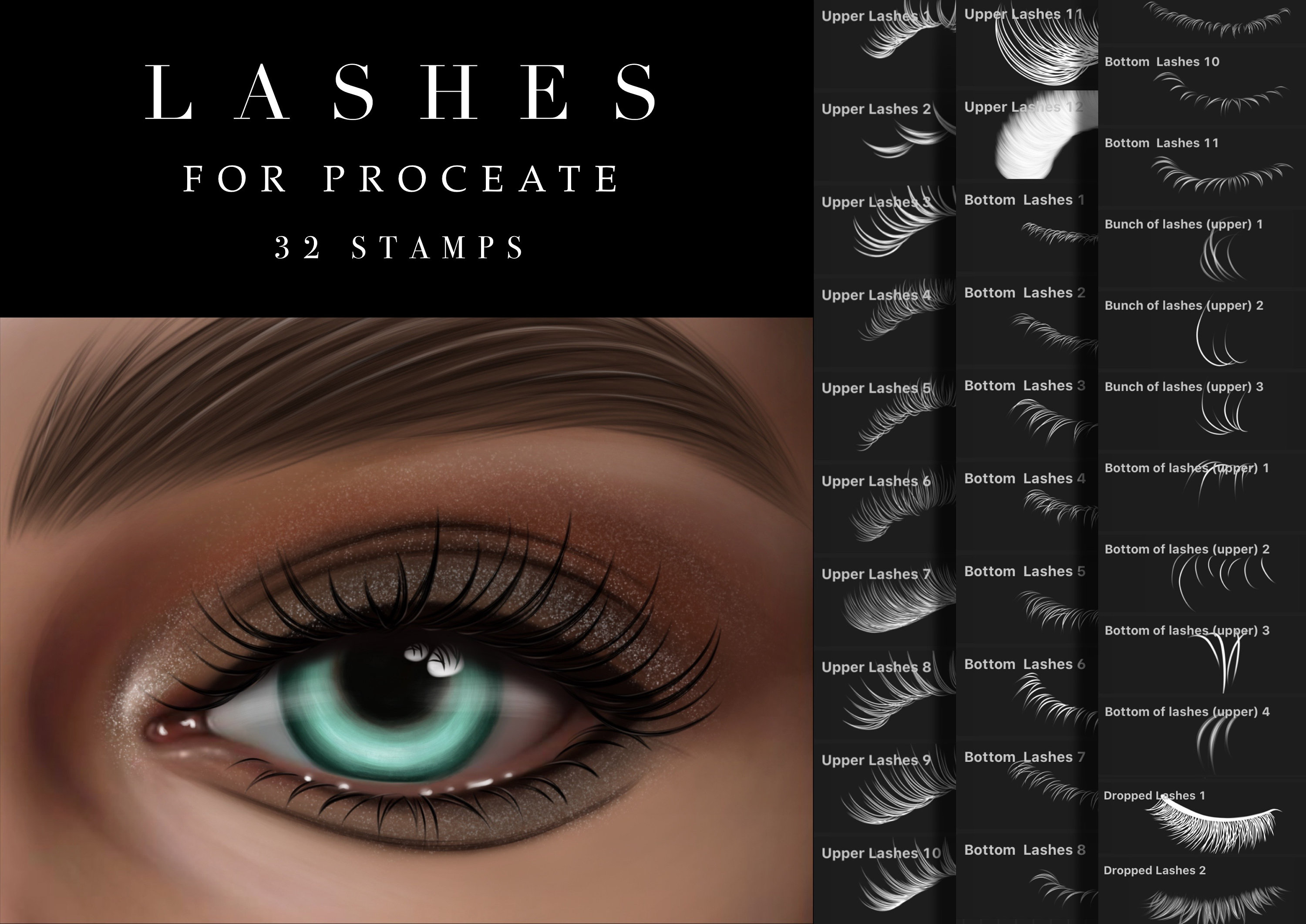 102 PROCREATE BRUSHES for face. Eyes eyebrows eyelashes. Etsy
