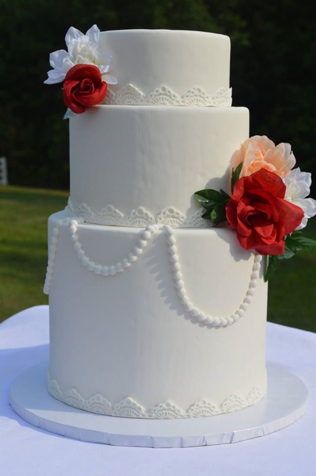 Faux Wedding Cake, 3 Tier Wedding Cake, Fake Wedding Cake, Display Cake ...