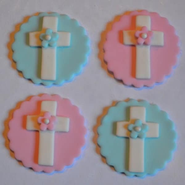 Christening Cupcake Toppers, Cross Cupcake Toppers, Religious Cupcake ToppersWedding Gift, Unique Wedding Gift