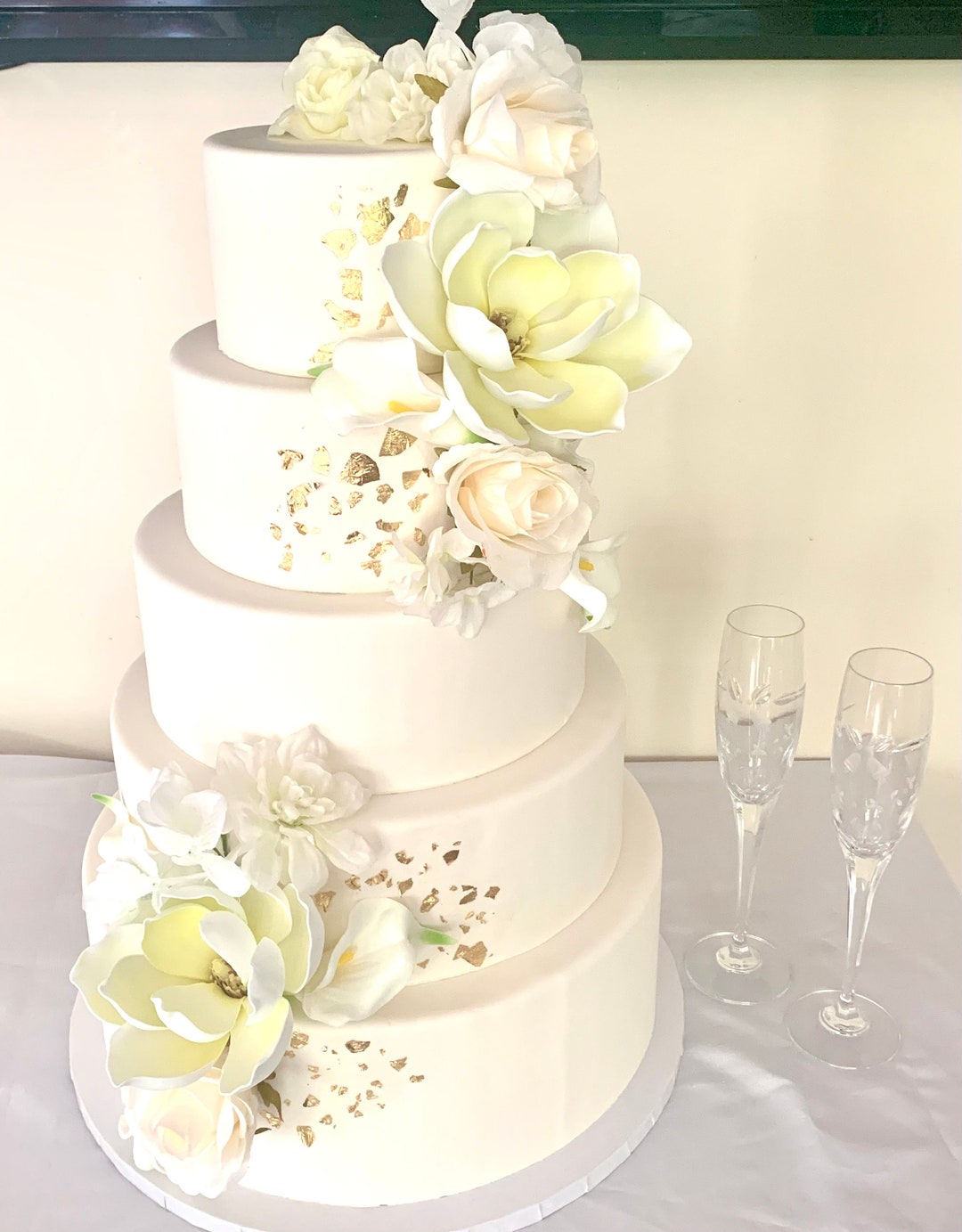 Faux Wedding Cake, 5 Tier Wedding Cake, Fake Wedding Cake, Display Cake ...