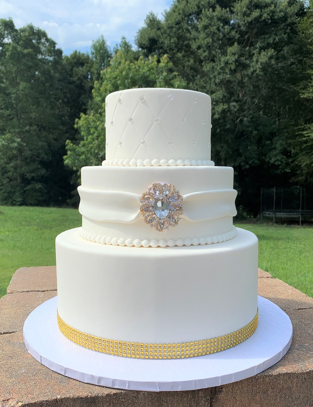Faux Wedding Cake, 3 Tier Wedding Cake, Fake Wedding Cake, Display Cake ...