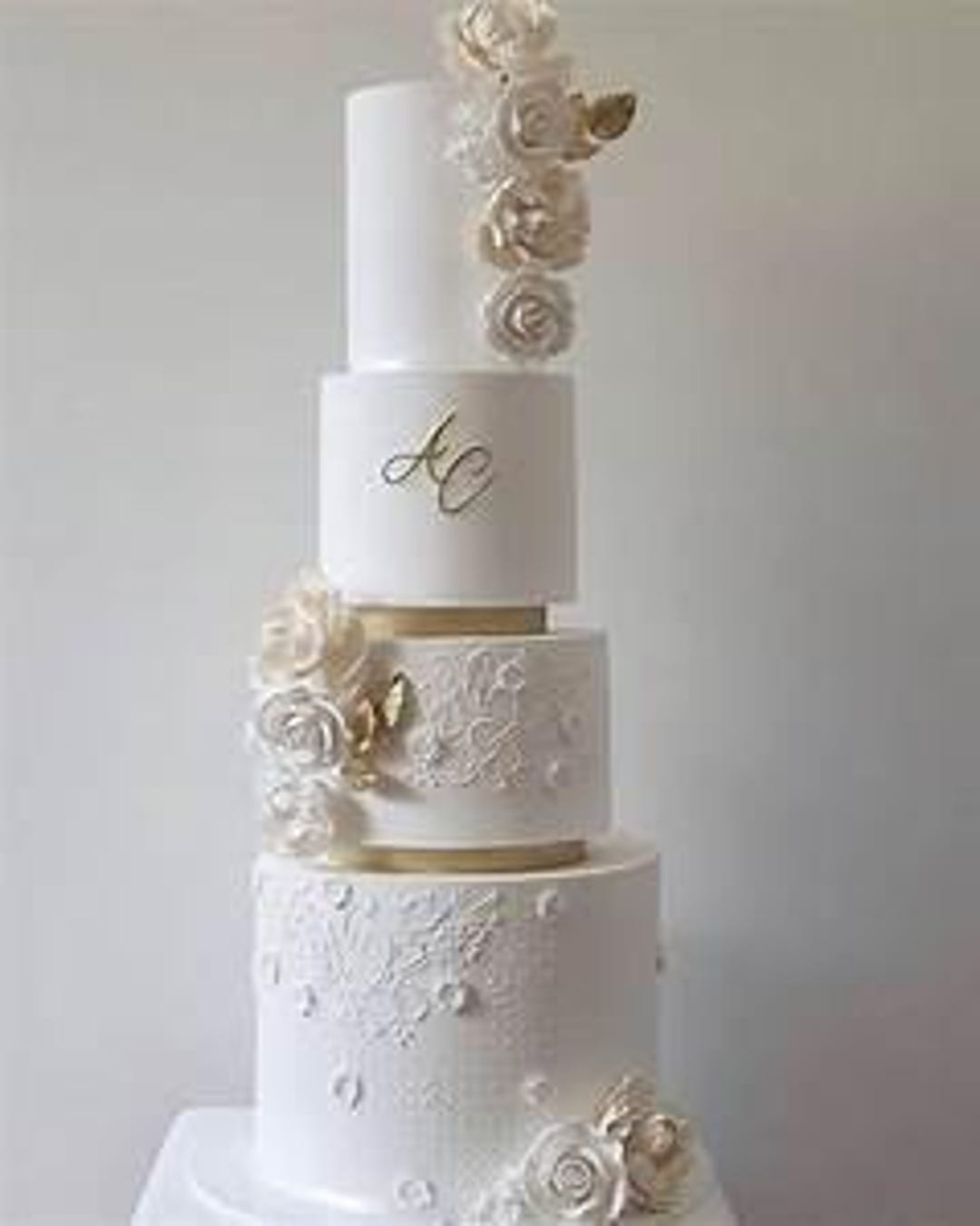 Faux Wedding Cake, 5 Tier Wedding Cake, Fake Wedding Cake, Display Cake ...