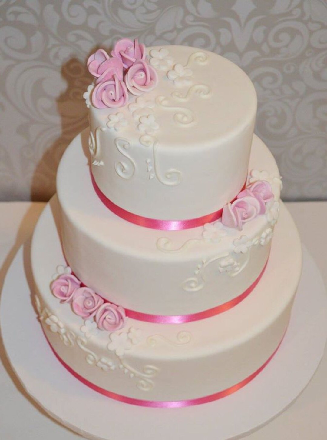 Faux Wedding Cake, 3 Tier Wedding Cake, Fake Wedding Cake, Display Cake ...