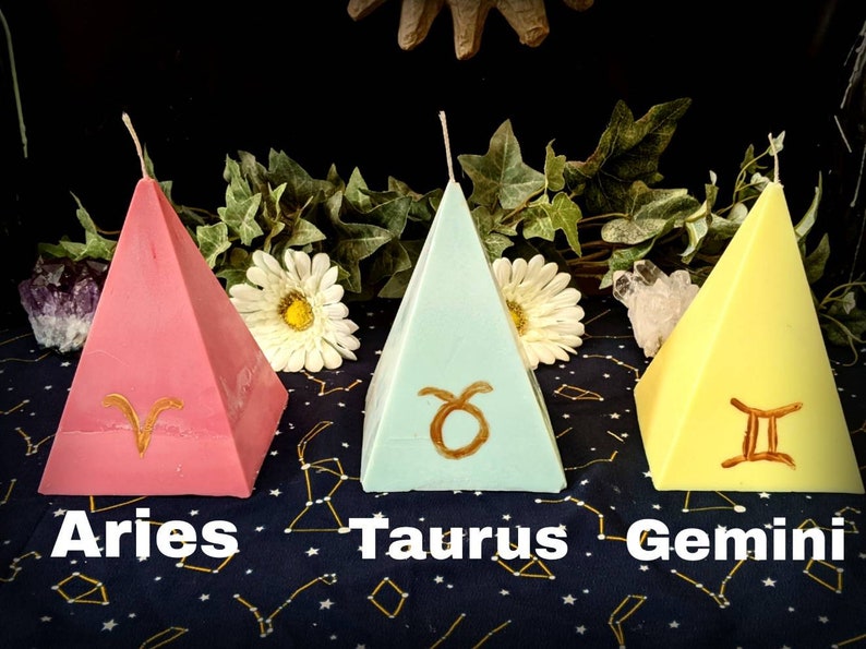 Zodiac Pyramid Surprise Crystal/Gem Candle Collection Etsy