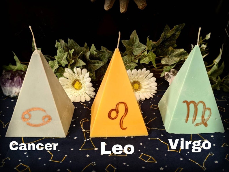 Zodiac Pyramid Surprise Crystal/Gem Candle Collection Etsy
