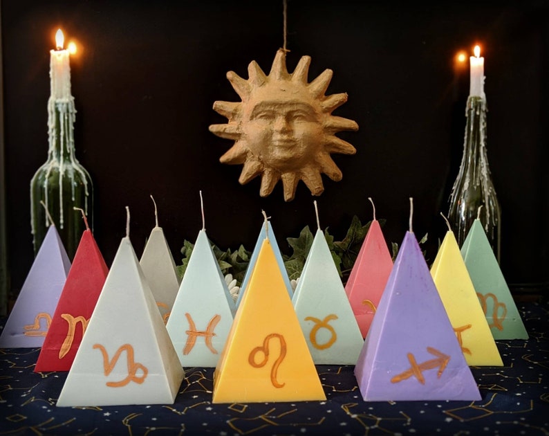 Zodiac Pyramid Surprise Crystal/Gem Candle Collection Etsy