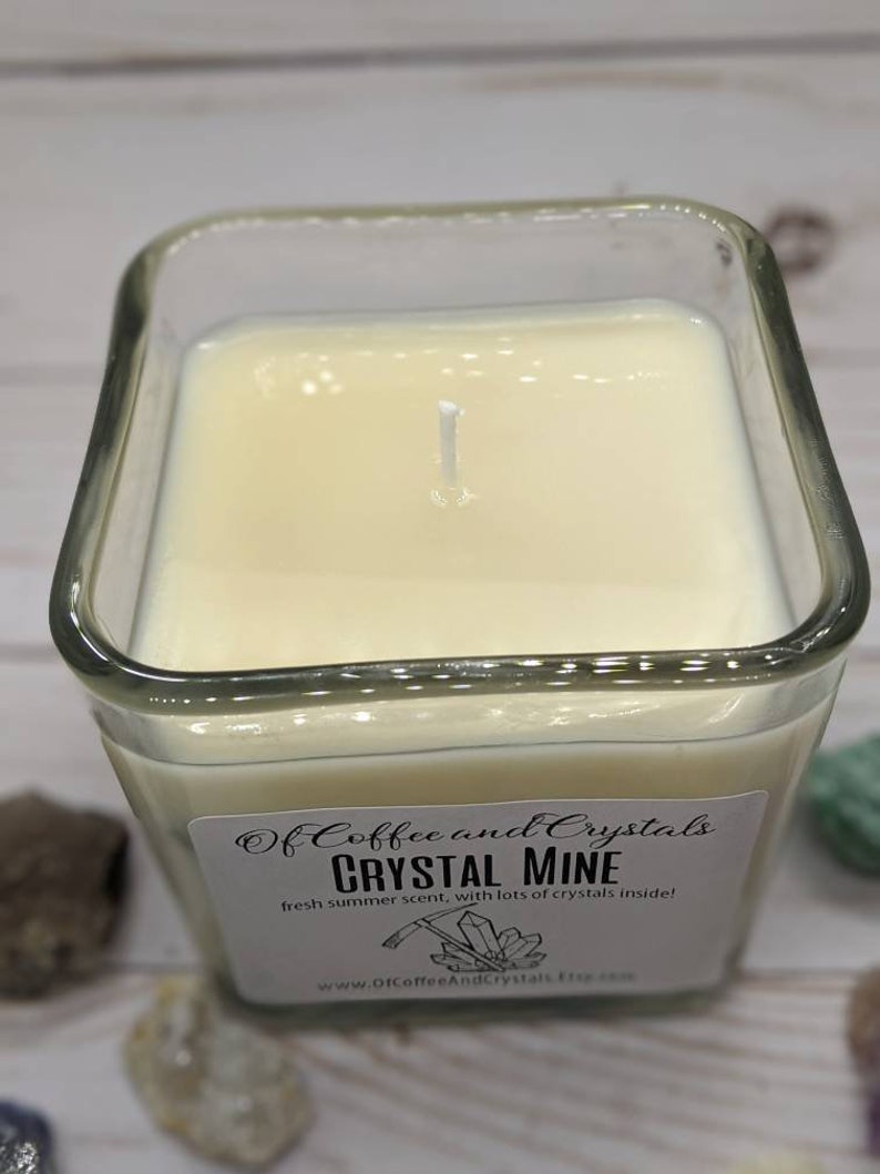 Crystal Mine Candle with lots of surprise crystals inside Etsy