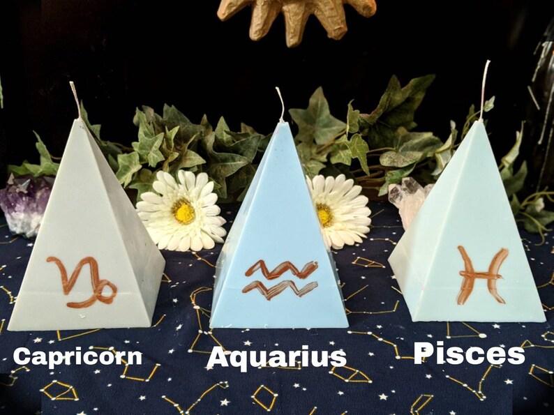 Zodiac Pyramid Surprise Crystal/Gem Candle Collection Etsy