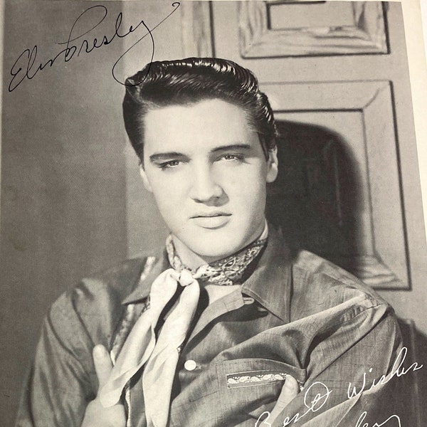 Elvis Presley Original Autograph on Rare 8 x 10 Promo Photo with Letter of Authenticity Ultra Rare Elvis Signature !