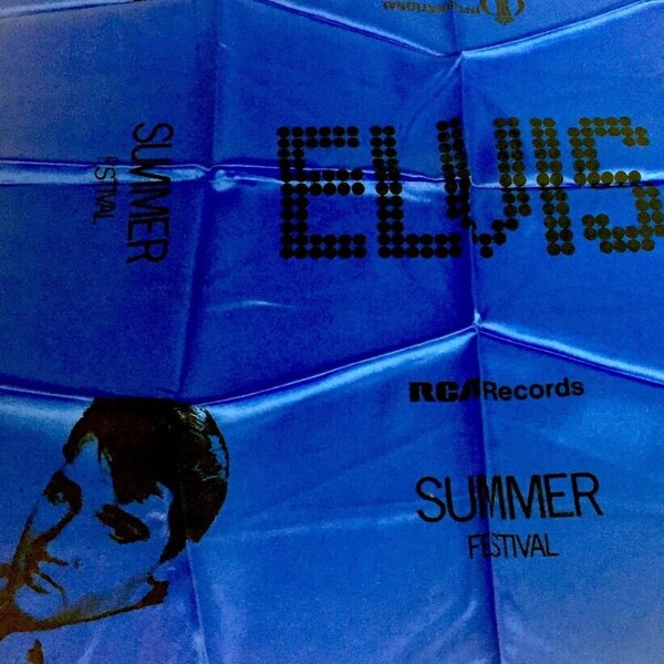 Original ELVIS PRESLEY SCARF International Hotel Las Vegas Summer Festival Ultra-Rare Concert Scarf 1969/1970