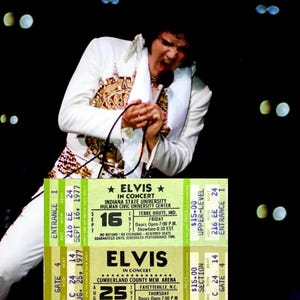 ELVIS PRESLEY Seltene (unbenutzte) Original Konzertkarten: Fayetteville North Carolina & Terre Haute Indiana