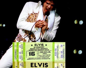 ELVIS PRESLEY Seltene (unbenutzte) Original Konzertkarten: Fayetteville North Carolina & Terre Haute Indiana