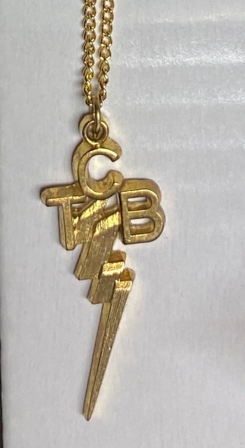 Elvis Presley TCB Lightning Bolt Necklace Taking Care of Business 1994