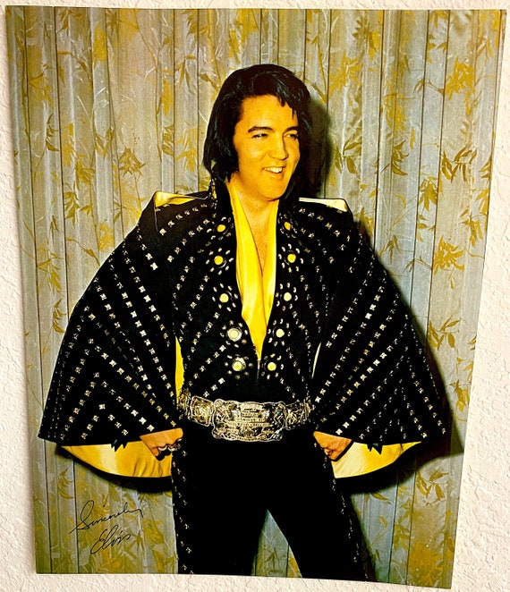 ELVIS PRESLEY Vintage Original Color Promo Las Vegas Photo W