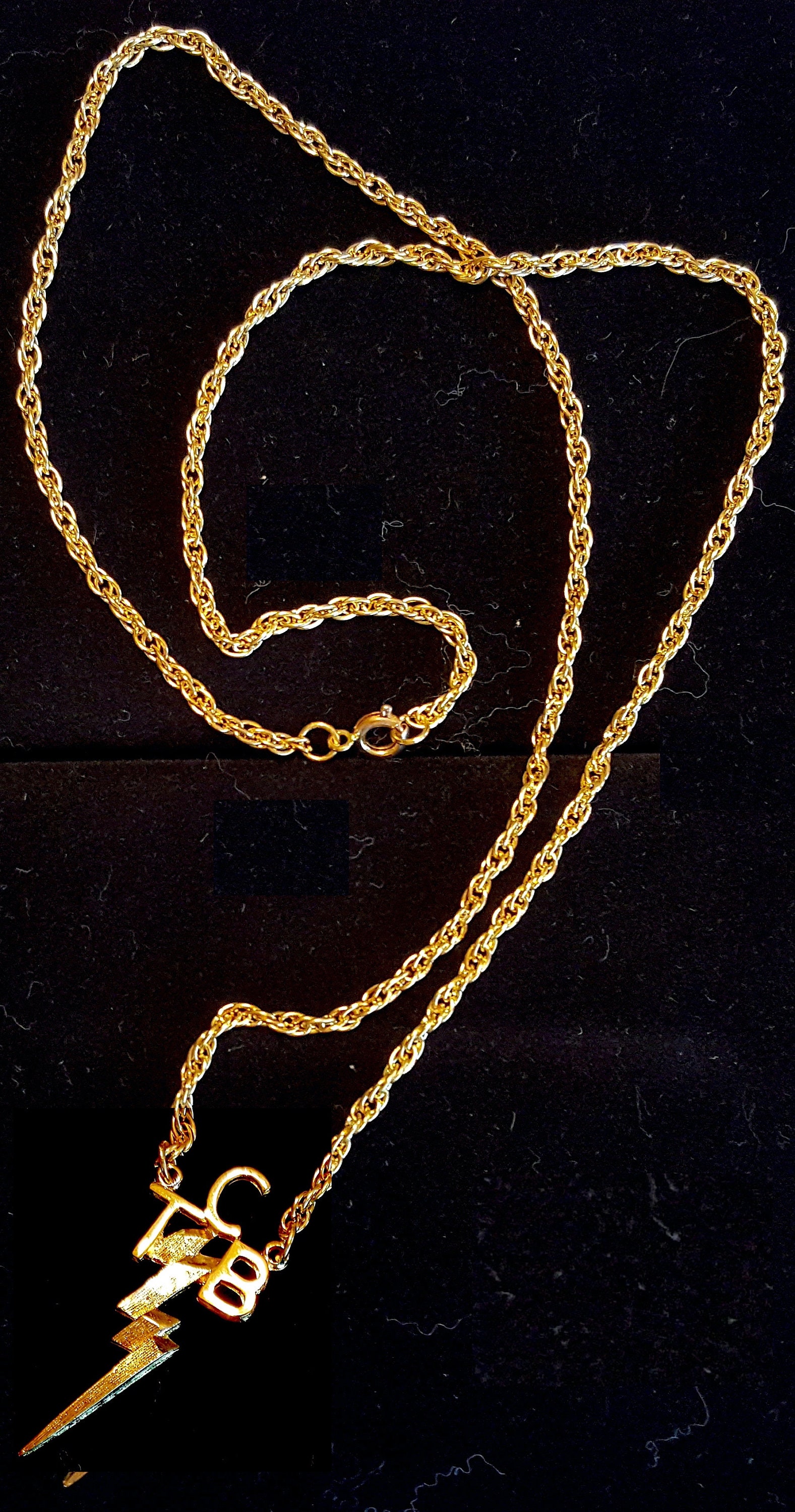 Elvis Presley TCB Lightning Bolt Necklace Taking Care of Business