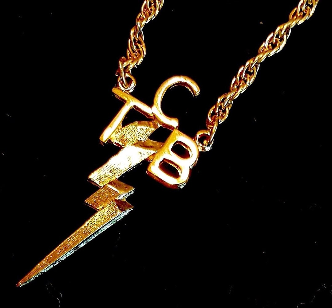 Elvis Presley TCB Lightning Bolt Necklace Taking Care of Business