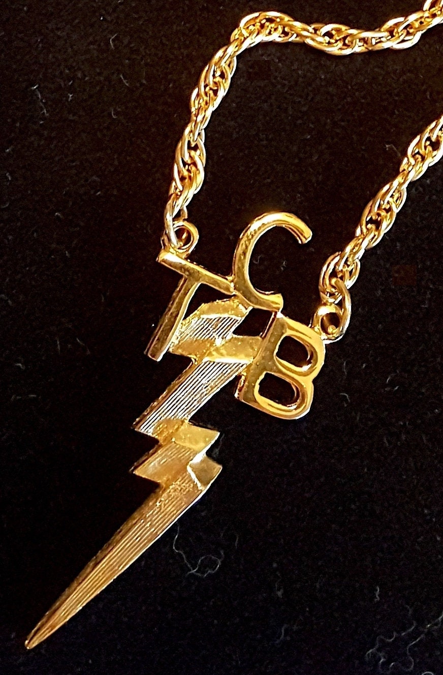 Elvis Presley TCB Lightning Bolt Necklace Taking Care of Business