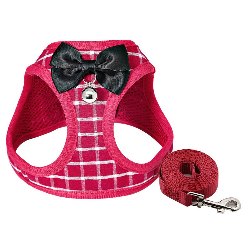 Cat Harness Vest with Leash Cute Bow Bell & Maximum Safety Etsy