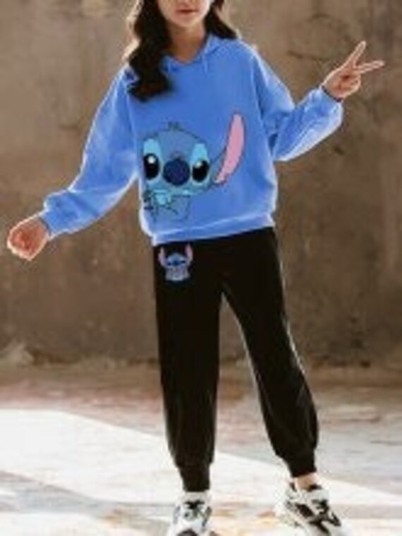 KIDS Cute Stitch Hoodie Pants | Etsy 