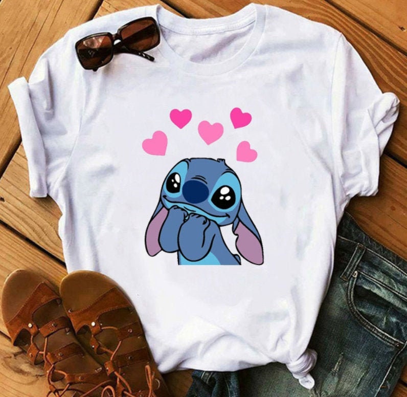 Stitch Tshirt for Women Cute Printed Tee with Disney's Etsy