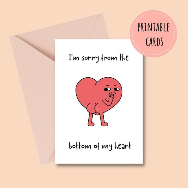Printable Funny Apology Card Digital Download PDF, I'm Sorry Card, Funny Sorry Gift, Punny Card, Cute Pun Card, Funny Greeting Card