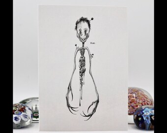 5X7 10 pack Macabre Halloween Notecards "Him" by Avery Multer